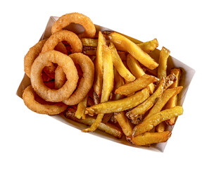 Onion rings and french fries