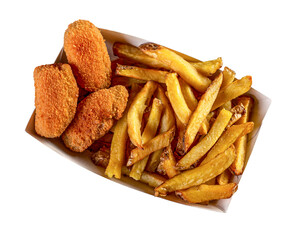 French fries and cheese nuggets