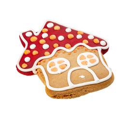 House shaped gingerbread cookie