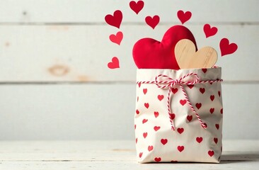 Romantic valentine gift with heart decorations for special occasion celebration