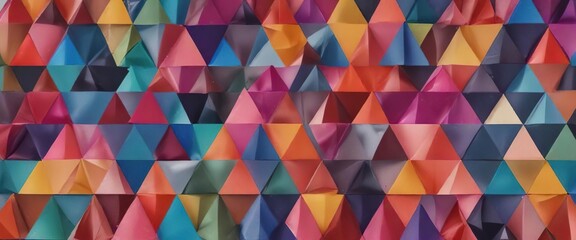 Colorful abstract geometric triangles pattern background, modern styles, dynamic visuals