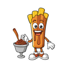 Cartoon churro character vector art illustration