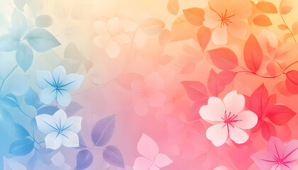 Pastel Floral Design Soft Color Gradient Background