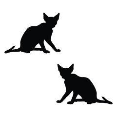 Cat Silhouette, Cat paw Vector Silhouette, Cat face cartoon Silhouette, Cat illustration, Cat icon Silhouette, Cat paw Silhouette illustration