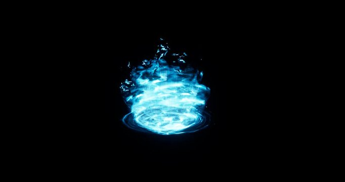 water energy aura effect on black background