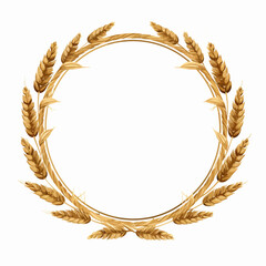 Circular Wheat Crown Frame Vector Illustration for Design Projects