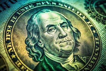 Low Light Macro Photography US Dollar Bill Closeup Federal Reserve Seal Detail