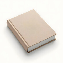 Fototapeta premium Blank book mockup with textured cover on light background and copy space