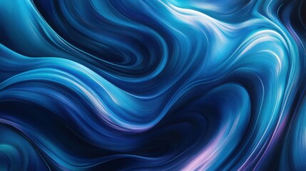 Abstract Blue Swirling Wave Pattern Design