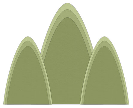 동양화 세모 산