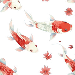 Fototapeta premium PNG Koi fish animal backgrounds pattern.
