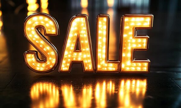 Illuminated Sale Sign:  A Glowing Message of Savings and Deals