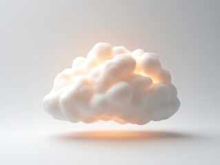 Soft, glowing cloud floating against a neutral background evokes serenity and tranquility during a peaceful moment
