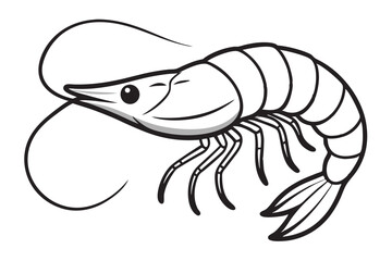 shrimp vector line art, shrimp icon vector, Sea lobster. EPS File