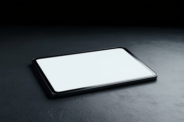 Modern Tablet Displaying Blank Screen on Dark Background.