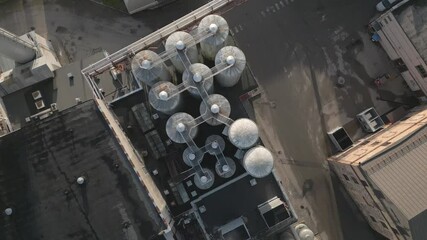 Siauliai, Lithuania - 15th november, 2024: aerial view Gubernija - Historical Unique Brewery factory buildings complex. Manor brewery. Gubernija HUB. Lithuanian beer and kvass produce