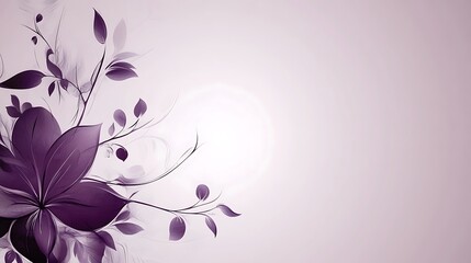 Abstract Purple Floral Design With Soft Background