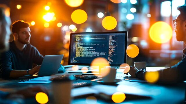 Dark Tech Workspace for Hackathon Team Collaboration