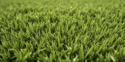 Obraz premium Close-up of lush green golf course grass texture, vibrant,fresh
