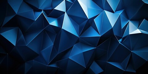 Obraz premium Abstract blue low-poly background: geometric shapes, gradient texture, modern design