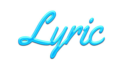 Glowing blue effect of name Lyric on white background.	