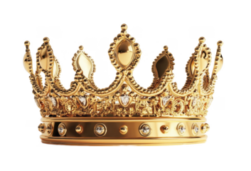 Royal crown isolated on transparent background