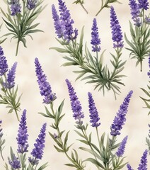 Naklejka premium Vintage lavender illustration in watercolor style, style, lavender