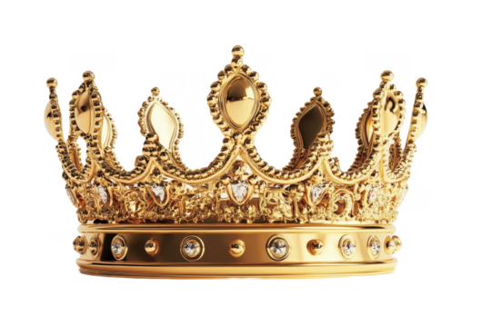 Royal crown isolated on transparent background