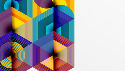 Creative hexagons geometric shapes design
