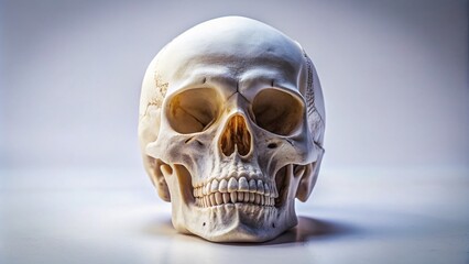 Macro Photography of White Skull: Death Symbol, Close-up, Detailed, High-Resolution Image