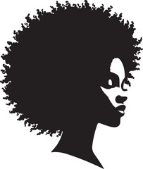 African American woman head silhouette the white background