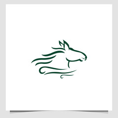 Naklejka premium abstract head Horse logo