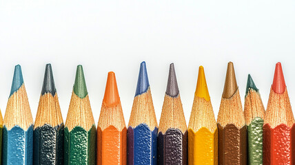 Color pencils on isolated white background generated.AI