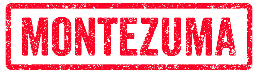 Montezuma Stamp Transparent Seal, Red Grunge Montezuma Word Rubber Stamp Seal