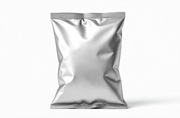 A blank chip bag with subtle crinkles, ready for custom branding, isolated on white background