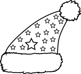 Santa hat isolated silhouette illustration