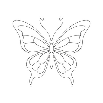 recommend clip art: Elegant Butterfly Line Art Design