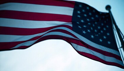 Fototapeta premium USA flag. American flag. American flag blowing in the wind