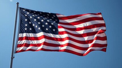 Obraz premium USA flag. American flag. American flag blowing in the wind