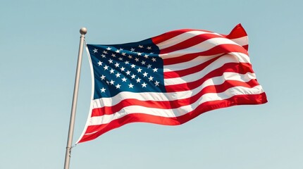 Fototapeta premium USA flag. American flag. American flag blowing in the wind