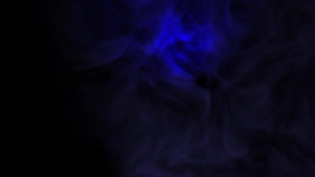 Blue smoke waves animation background. Rich smoke blue lights wave