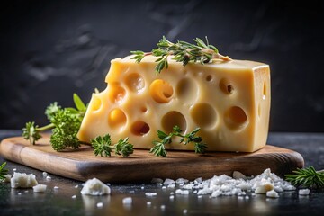 Swiss cheese, nice photo for wall art and print or flyer and menu