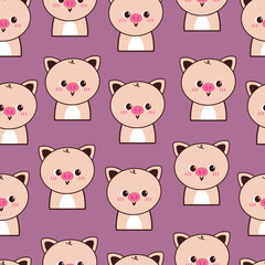 seamless pattern cartoon pig. cute animal wallpaper for fabric print, gift wrap paper