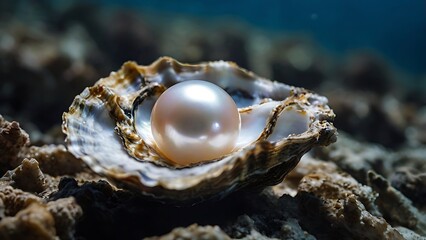 Ocean's Treasure: A Pearl's Underwater Radiance