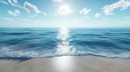 Ocean Background: A breathtaking ocean background featuring endless blue water, sandy shores, and clear skies, perfect for tropical or beach-themed designs.