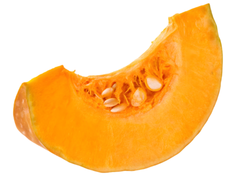 Pumpkin slice isolated on white background