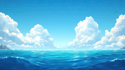 Ocean: A beautiful ocean background showcasing the vast blue waters and coastal landscapes, ideal for ocean-themed designs or environmental awareness projects. 