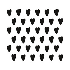 Doodle heart silhouette pattern for valentine day cards and design. Hand drawn love shape ornament.