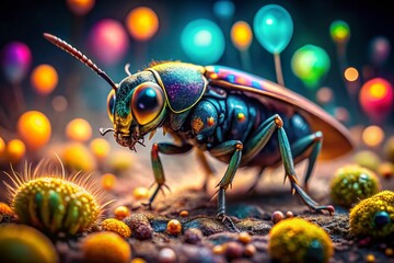 Miniature Insect World: Tilt-Shift Photography, Tiny Bug Macro, Surreal Insect Closeup, Fantasy Insect Scene