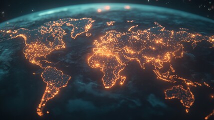 Bright Layered Graphics of Global Markets Visualization